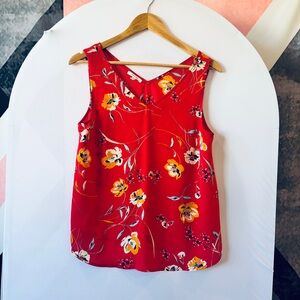 Maurices Red Floral Tank Top
